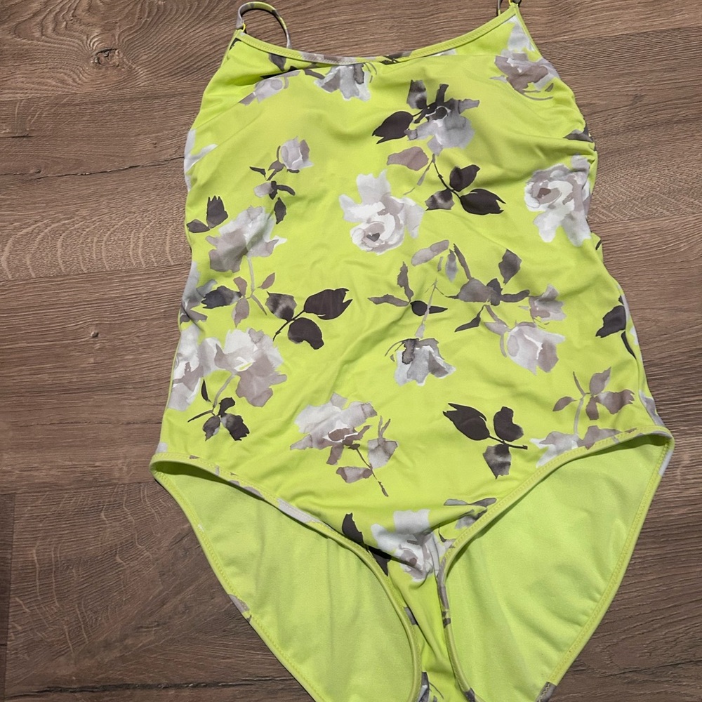 Athleta Yellow Floral Print Gardenia One Piece